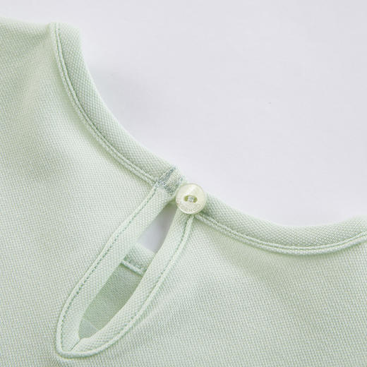 英氏-童衣类（夏）D0英针圆领短套衣 豚草绿 商品图3