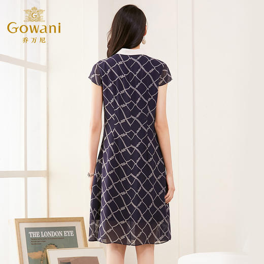 乔万尼新款夏真丝桑蚕丝连衣裙女气质修身a字裙中长ES2E193 商品图3