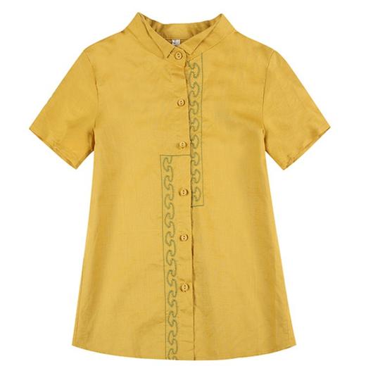 MZ-MZ4434胖妹妹时尚套装刺绣提花排扣立领衬衫ZXH 商品图4