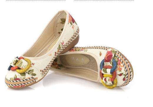 XX-新款浅口圆头平底民族风布鞋绣花牛筋软底单鞋 商品图4