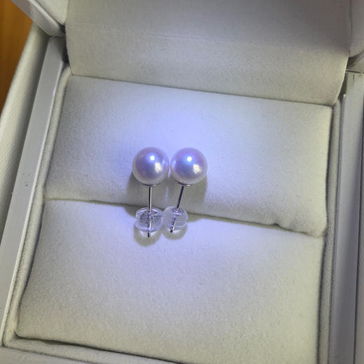 【下单2-3个工作日发】甄珠贝 7-8mm耳钉 925银针 经典单珠耳钉 商品图1