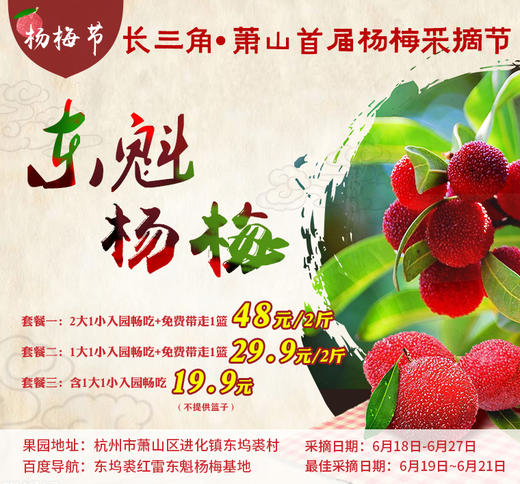 预售丨赏味期仅限10天！萧山这家“桃源仙境”下的东魁杨梅园即将开采！ 商品图0