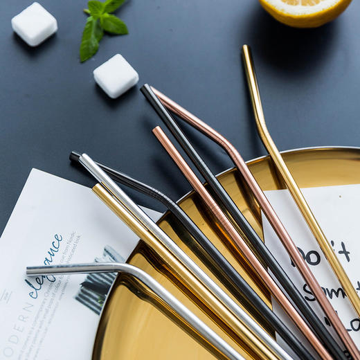 摩登主妇304不锈钢环保吸管梅森杯鸡尾酒吸管金属吸管刷奶茶吸管 商品图0