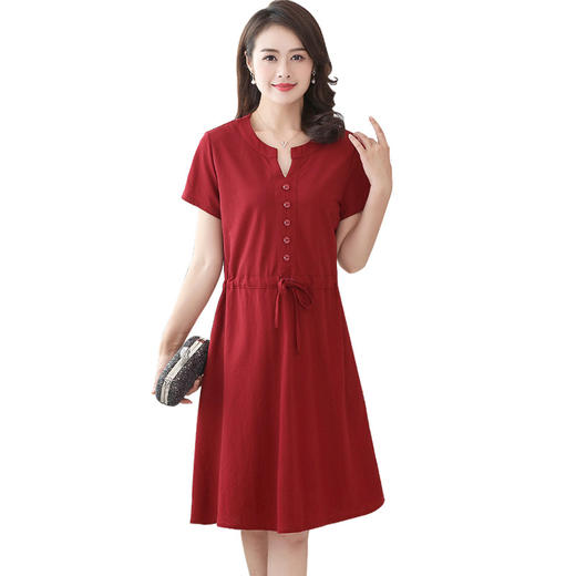 MQ-1973-817夏装新款中年女士过膝阔太太连衣裙YY 商品图4