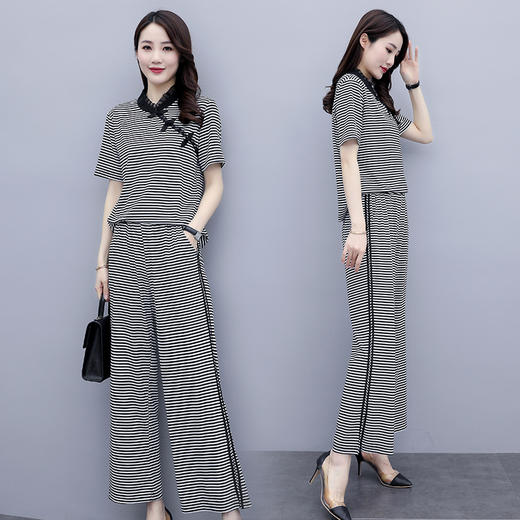 WZNH-QY20503潮流短袖2020年夏季休闲宽松气质舒适时尚两件套装 商品图3