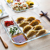 摩登主妇饺子盘带醋碟钢化玻璃餐盘家用分隔餐盘子儿童餐盘早餐盘 商品缩略图0