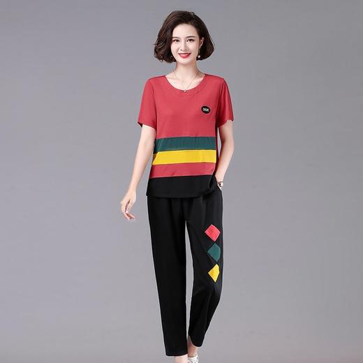 MQ-1973-2031夏装新款洋气时尚短袖上衣运动两件套YY 商品图0