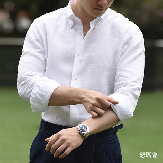 Canclini 法国亚麻白色意式工艺衬衫 商品图5