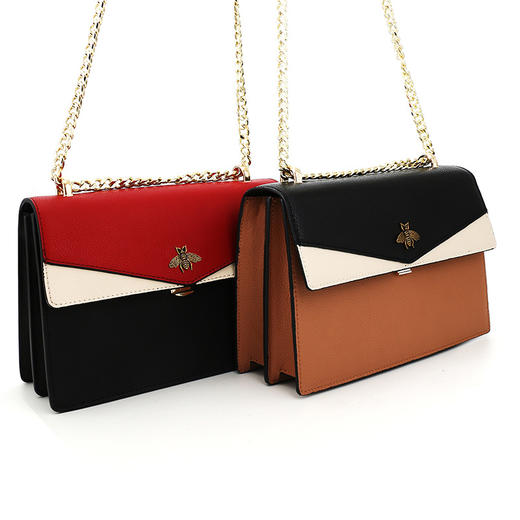 QS-A-216牛皮包包新品韩版单肩链条包时尚个性爆款小方包 商品图3