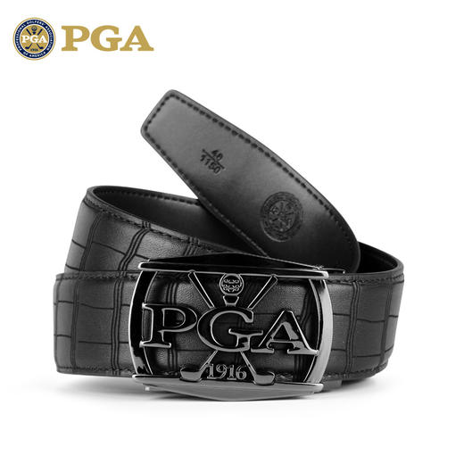 美国PGA 高尔夫皮带 男士 头层牛皮 合金自动扣头 时尚运动腰带 商品图1