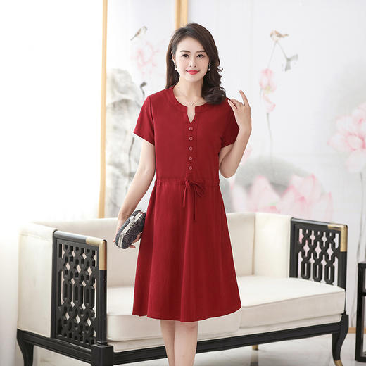 MQ-1973-817夏装新款中年女士过膝阔太太连衣裙YY 商品图2