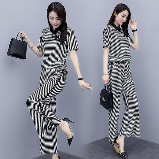 WZNH-QY20503潮流短袖2020年夏季休闲宽松气质舒适时尚两件套装 商品图0