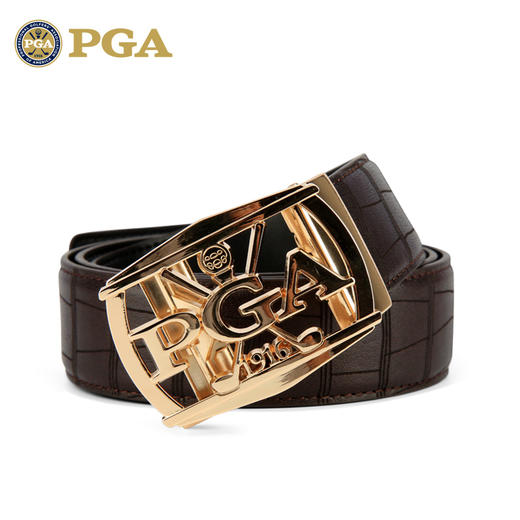 美国PGA 高尔夫皮带 男士 头层牛皮 合金自动扣头 时尚运动腰带 商品图2