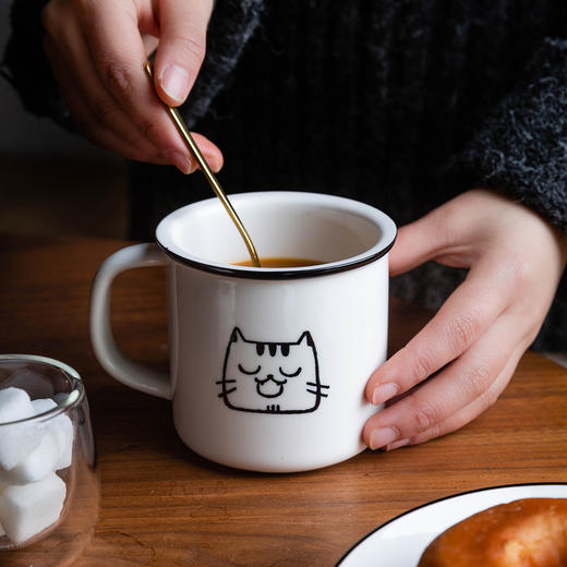摩登主妇原创猫记马克杯陶瓷水杯家用喝水杯情侣牛奶杯咖啡杯可爱 商品图1