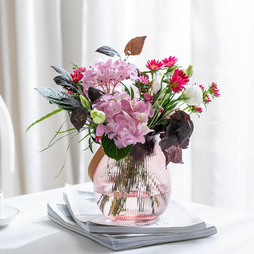 摩登主妇原创轻奢玻璃花瓶透明现代客厅摆件干花装饰鲜花插花道具