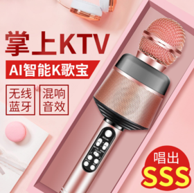 【麦克风】无线蓝牙电容直播麦克风 手机全民K歌话筒音响一体