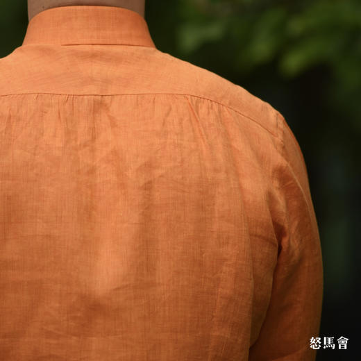 Canclini 法国亚麻橙色意式工艺衬衫 商品图2