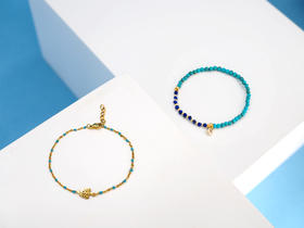 【世界树】天然青金石绿松石 手链两件套 原创小众