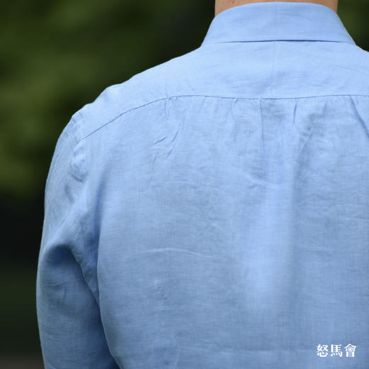 Canclini 法国亚麻天蓝色意式工艺衬衫 商品图3