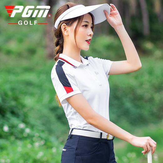 PGM 2020新品高尔夫女装套装夏季拼接短袖golf运动透气衣服女裤子 商品图2