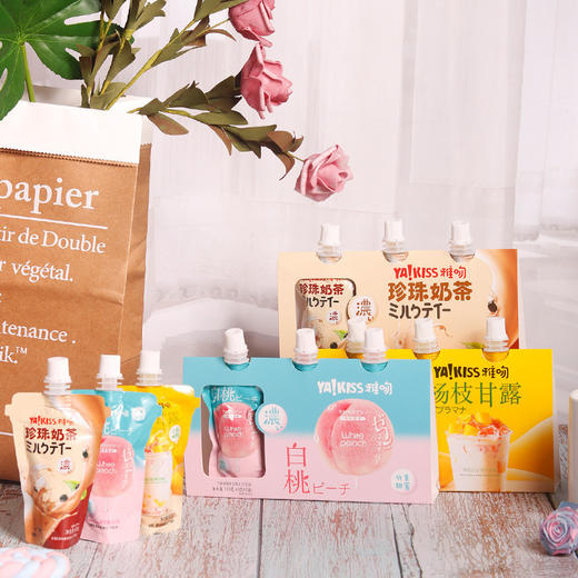 【白桃味杨枝甘露味珍珠奶茶味】法思觅语可吸果冻布丁零食日式风味网红 商品图3