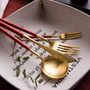 摩登主妇金色哑光304餐具不锈钢牛排刀叉西餐套装勺筷欧式家用 商品缩略图1