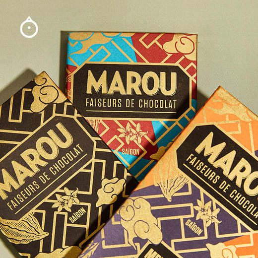 越南进口marou玛柔黑巧克力前江四季橘68黑巧80g