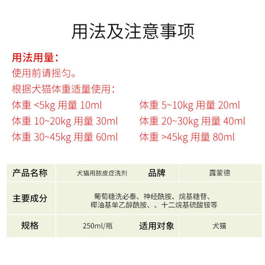 露蒙德脓皮症香波洗剂-4%洗必泰 商品图3