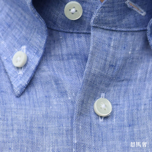 Canclini 法国亚麻蓝色意式工艺衬衫 商品图3