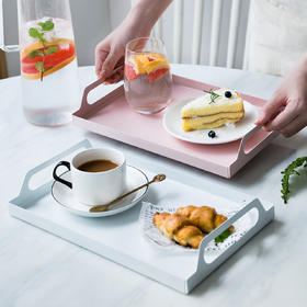 摩登主妇不锈钢托盘长方形家用客厅餐盘北欧商用茶水杯子水果茶盘