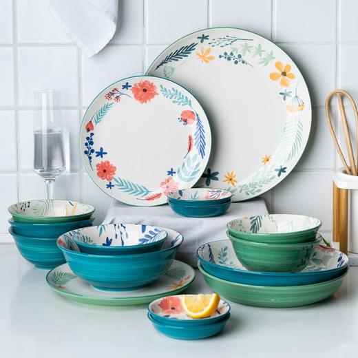 摩登主妇芳景陶瓷碗盘碟家用日式餐具饭碗汤面碗创意水果沙拉碗 商品图3
