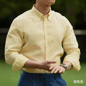 Canclini 法国亚麻黄色意式工艺衬衫