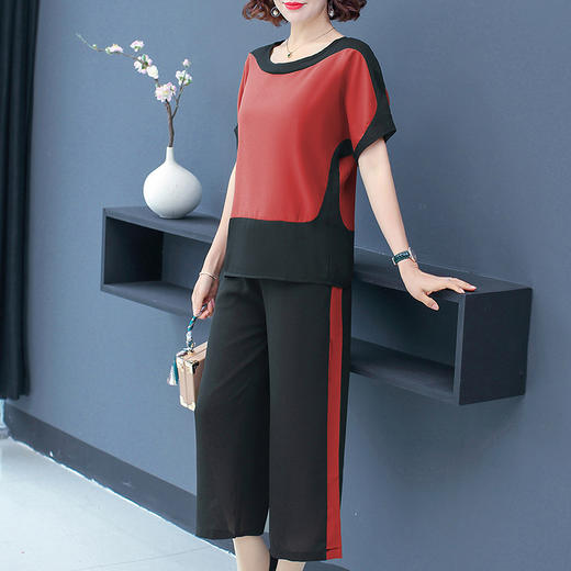 MQ-1717-220夏装新款洋气减龄短袖T恤两件套套装YY 商品图1