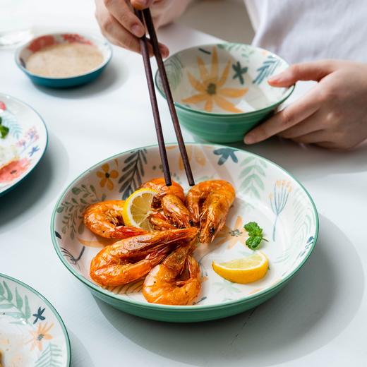 摩登主妇芳景陶瓷碗盘碟家用日式餐具饭碗汤面碗创意水果沙拉碗 商品图2