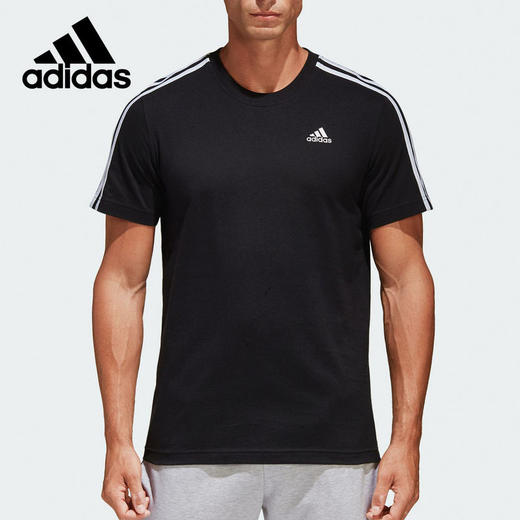 【特价】阿迪达斯adidas 官方 运动型格 男子 短袖T恤 黑 商品图0
