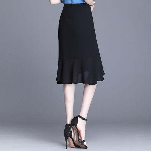 雪纺半身裙薄款a字裙不规则包臀裙al2053