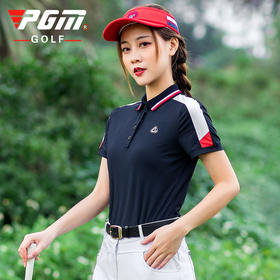 PGM 2020新品高尔夫女装套装夏季拼接短袖golf运动透气衣服女裤子