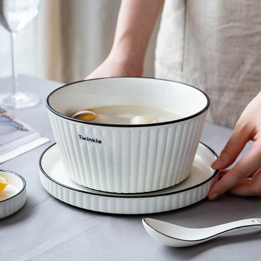 摩登主妇北欧ins餐具饭碗盘家用简约陶瓷大碗个性汤碗面碗沙拉碗 商品图2