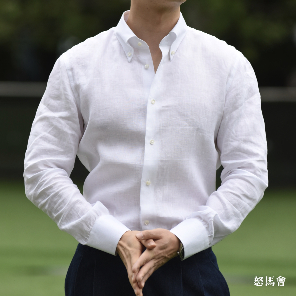 Canclini 法国亚麻白色意式工艺衬衫