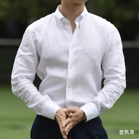 Canclini 法国亚麻白色意式工艺衬衫