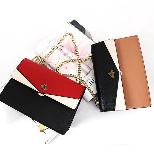 QS-A-216牛皮包包新品韩版单肩链条包时尚个性爆款小方包 商品图1