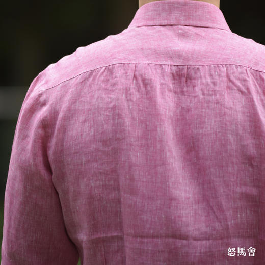 Canclini 法国亚麻西瓜红意式工艺衬衫 商品图3