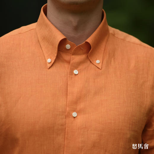 Canclini 法国亚麻橙色意式工艺衬衫 商品图1