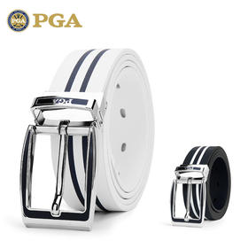 美国PGA 高尔夫皮带 男士 双面可旋转针扣皮带 头层牛皮 合金扣头