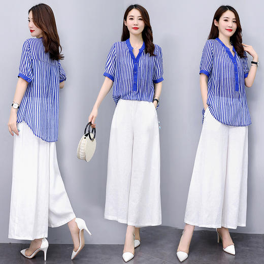 WZNH-HRYZ7073夏季时尚新款显瘦优雅气质两件套装 商品图3