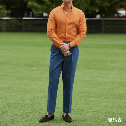 Canclini 法国亚麻橙色意式工艺衬衫 商品图5