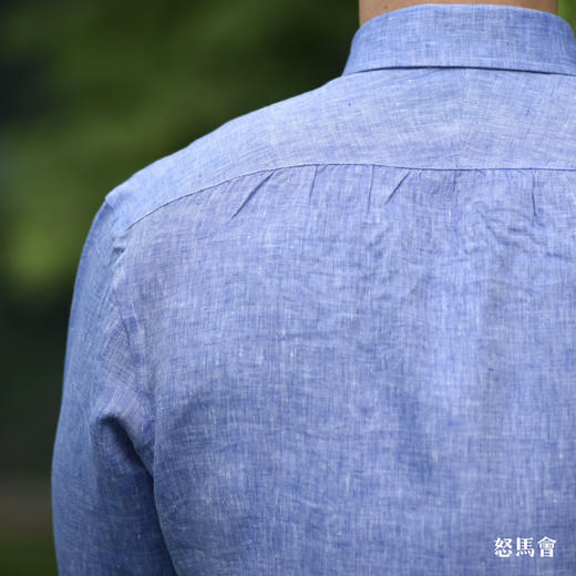 Canclini 法国亚麻蓝色意式工艺衬衫 商品图2