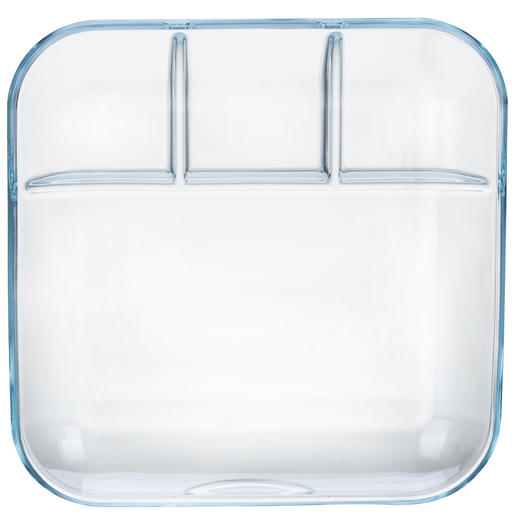 摩登主妇饺子盘带醋碟钢化玻璃餐盘家用分隔餐盘子儿童餐盘早餐盘 商品图4