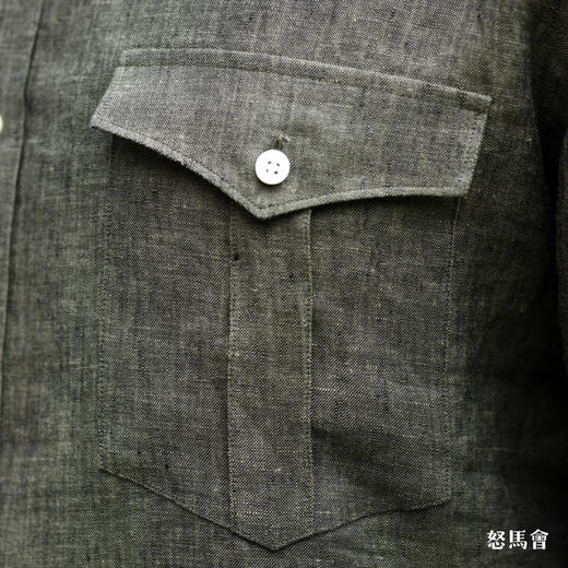 Canclini 法国亚麻军绿色意式工艺衬衫 商品图4