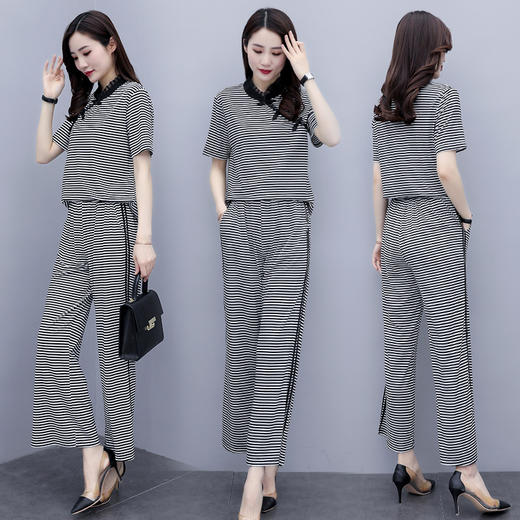 WZNH-QY20503潮流短袖2020年夏季休闲宽松气质舒适时尚两件套装 商品图2